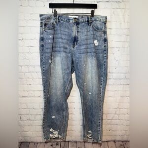 KanCan size 16W high rise straight leg distressed jeans